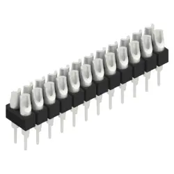 Pin header, 24 pole, pitch 2.54 mm, straight, black, MK 204 24 Z