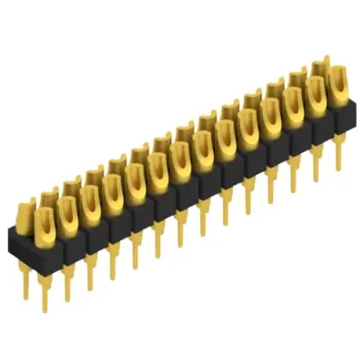 Pin header, 28 pole, pitch 2.54 mm, straight, black, MK 204 28 G - 1