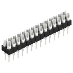 Pin header, 28 pole, pitch 2.54 mm, straight, black, MK 204 28 Z