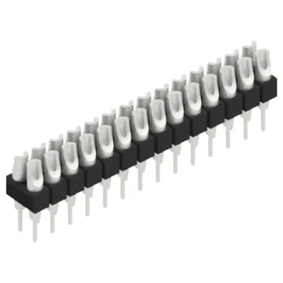 Pin header, 28 pole, pitch 2.54 mm, straight, black, MK 204 28 Z - 1