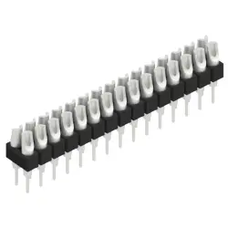 Pin header, 30 pole, pitch 2.54 mm, straight, black, MK 204 30 Z
