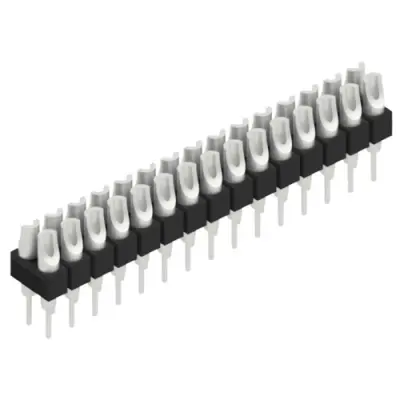 Pin header, 30 pole, pitch 2.54 mm, straight, black, MK 204 30 Z - 1