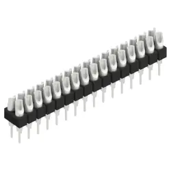 Pin header, 32 pole, pitch 2.54 mm, straight, black, MK 204 32 Z