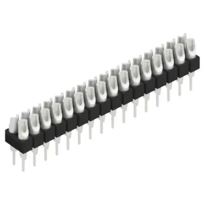 Pin header, 32 pole, pitch 2.54 mm, straight, black, MK 204 32 Z - 1