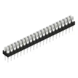 Pin header, 42 pole, pitch 2.54 mm, straight, black, MK 204 42 Z