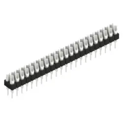 Pin header, 44 pole, pitch 2.54 mm, straight, black, MK 204 44 Z