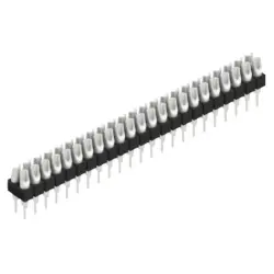 Pin header, 46 pole, pitch 2.54 mm, straight, black, MK 204 46 Z