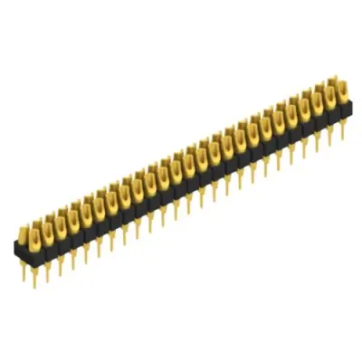 Pin header, 50 pole, pitch 2.54 mm, straight, black, MK 204 50 G - 1