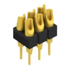 Pin header, 6 pole, pitch 2.54 mm, straight, black, MK 204 6 G