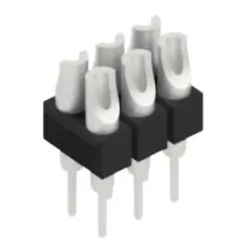 Pin header, 6 pole, pitch 2.54 mm, straight, black, MK 204 6 Z