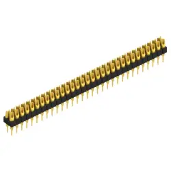 Pin header, 62 pole, pitch 2.54 mm, straight, black, MK 204 62 G