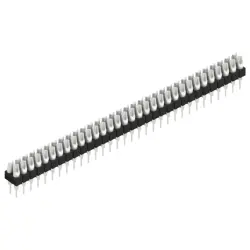Pin header, 64 pole, pitch 2.54 mm, straight, black, MK 204 64 Z
