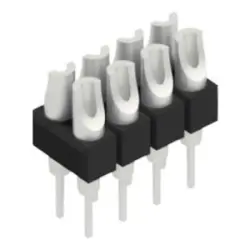 Pin header, 8 pole, pitch 2.54 mm, straight, black, MK 204 8 Z