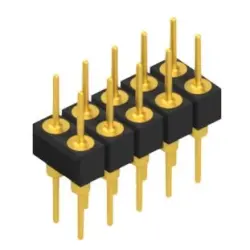 Pin header, 10 pole, pitch 2.54 mm, straight, black, MK 205 10 G