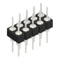Pin header, 10 pole, pitch 2.54 mm, straight, black, MK 205 10 Z