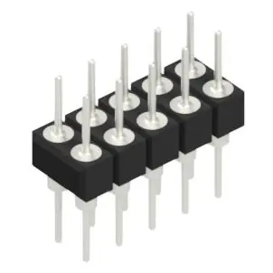 Pin header, 10 pole, pitch 2.54 mm, straight, black, MK 205 10 Z - 1