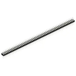 Pin header, 100 pole, pitch 2.54 mm, straight, black, MK 205 100 Z