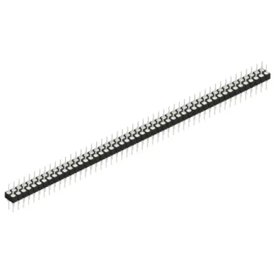 Pin header, 100 pole, pitch 2.54 mm, straight, black, MK 205 100 Z - 1