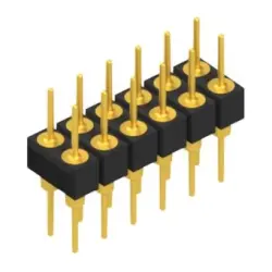 Pin header, 12 pole, pitch 2.54 mm, straight, black, MK 205 12 G