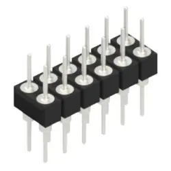 Pin header, 12 pole, pitch 2.54 mm, straight, black, MK 205 12 Z