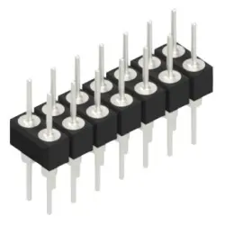 Pin header, 14 pole, pitch 2.54 mm, straight, black, MK 205 14 Z