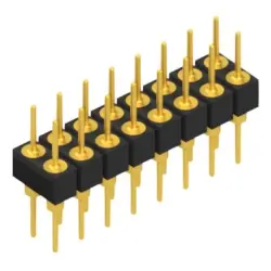 Pin header, 16 pole, pitch 2.54 mm, straight, black, MK 205 16 G