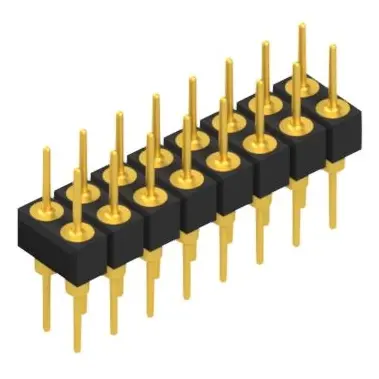 Pin header, 16 pole, pitch 2.54 mm, straight, black, MK 205 16 G - 1