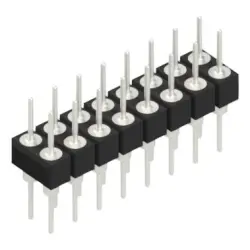 Pin header, 16 pole, pitch 2.54 mm, straight, black, MK 205 16 Z