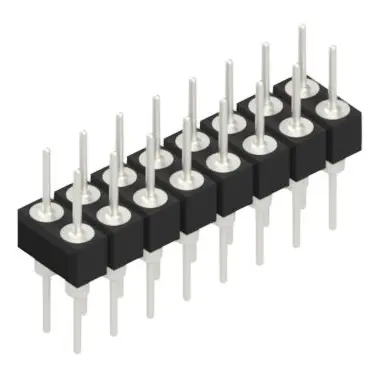 Pin header, 16 pole, pitch 2.54 mm, straight, black, MK 205 16 Z - 1