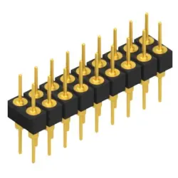 Pin header, 18 pole, pitch 2.54 mm, straight, black, MK 205 18 G