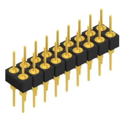 Pin header, 18 pole, pitch 2.54 mm, straight, black, MK 205 18 G - 1