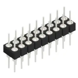 Pin header, 18 pole, pitch 2.54 mm, straight, black, MK 205 18 Z