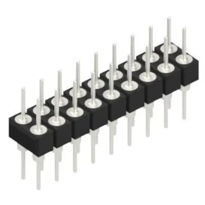 Pin header, 18 pole, pitch 2.54 mm, straight, black, MK 205 18 Z - 1