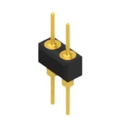 Pin header, 2 pole, pitch 2.54 mm, straight, black, MK 205 2 G