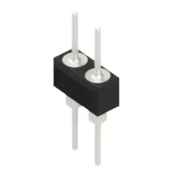 Pin header, 2 pole, pitch 2.54 mm, straight, black, MK 205 2 Z