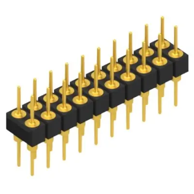 Pin header, 20 pole, pitch 2.54 mm, straight, black, MK 205 20 G - 1