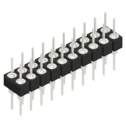 Pin header, 20 pole, pitch 2.54 mm, straight, black, MK 205 20 Z