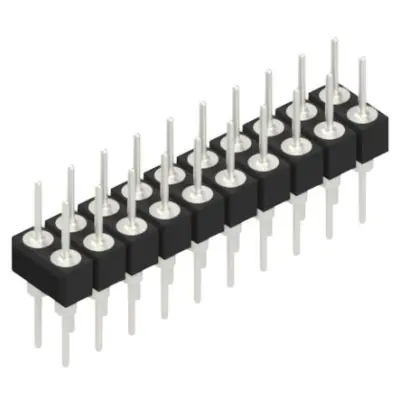 Pin header, 20 pole, pitch 2.54 mm, straight, black, MK 205 20 Z - 1