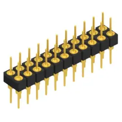 Pin header, 22 pole, pitch 2.54 mm, straight, black, MK 205 22 G