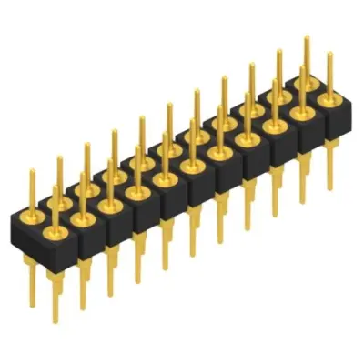 Pin header, 22 pole, pitch 2.54 mm, straight, black, MK 205 22 G - 1