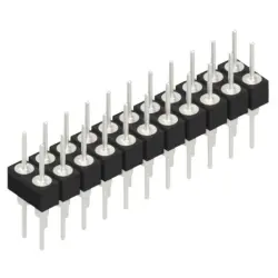 Pin header, 22 pole, pitch 2.54 mm, straight, black, MK 205 22 Z