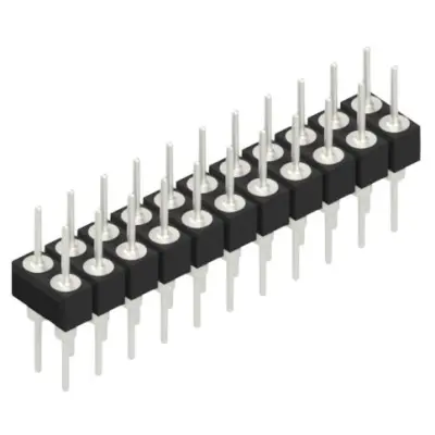 Pin header, 22 pole, pitch 2.54 mm, straight, black, MK 205 22 Z - 1