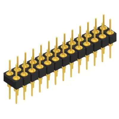 Pin header, 26 pole, pitch 2.54 mm, straight, black, MK 205 26 G - 1