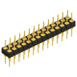 Pin header, 28 pole, pitch 2.54 mm, straight, black, MK 205 28 G