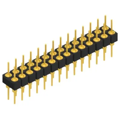 Pin header, 28 pole, pitch 2.54 mm, straight, black, MK 205 28 G - 1