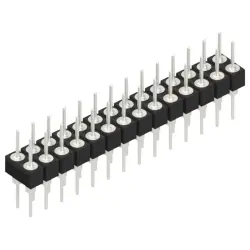 Pin header, 28 pole, pitch 2.54 mm, straight, black, MK 205 28 Z