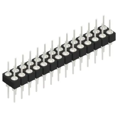 Pin header, 28 pole, pitch 2.54 mm, straight, black, MK 205 28 Z - 1