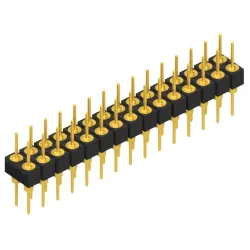 Pin header, 30 pole, pitch 2.54 mm, straight, black, MK 205 30 G