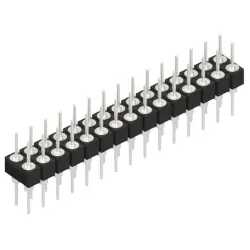 Pin header, 30 pole, pitch 2.54 mm, straight, black, MK 205 30 Z
