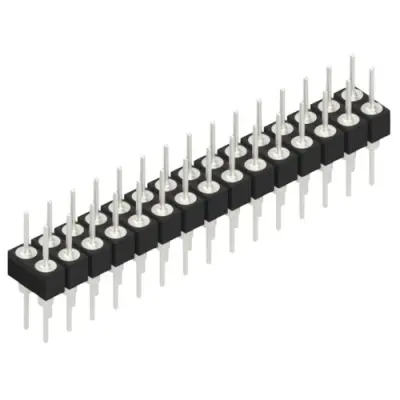 Pin header, 30 pole, pitch 2.54 mm, straight, black, MK 205 30 Z - 1